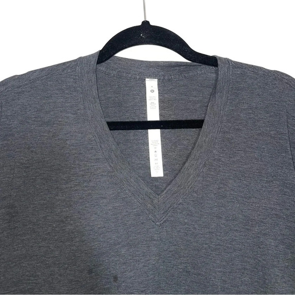 Lululemon Side Tie V-neck Tee Heathered Gray Workout Athleisure 4 Women’s - Picture 4 of 14